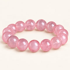 Rose Cloud — Rose Quartz Bead Bracelet — Alora Gems product photograph
