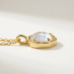 Luminous Octagon Moonstone Necklace