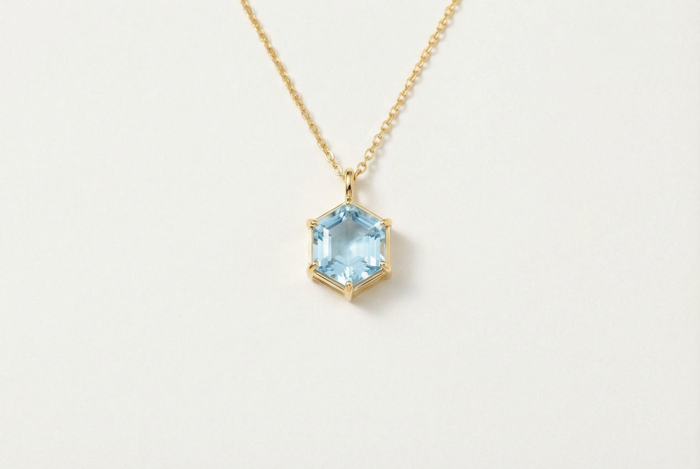 The Azure Hexagon | Natural Sky Blue Topaz & Sterling Silver Artifact | The Archive Collection