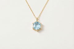 The Azure Hexagon | Natural Sky Blue Topaz & Sterling Silver Artifact | The Archive Collection