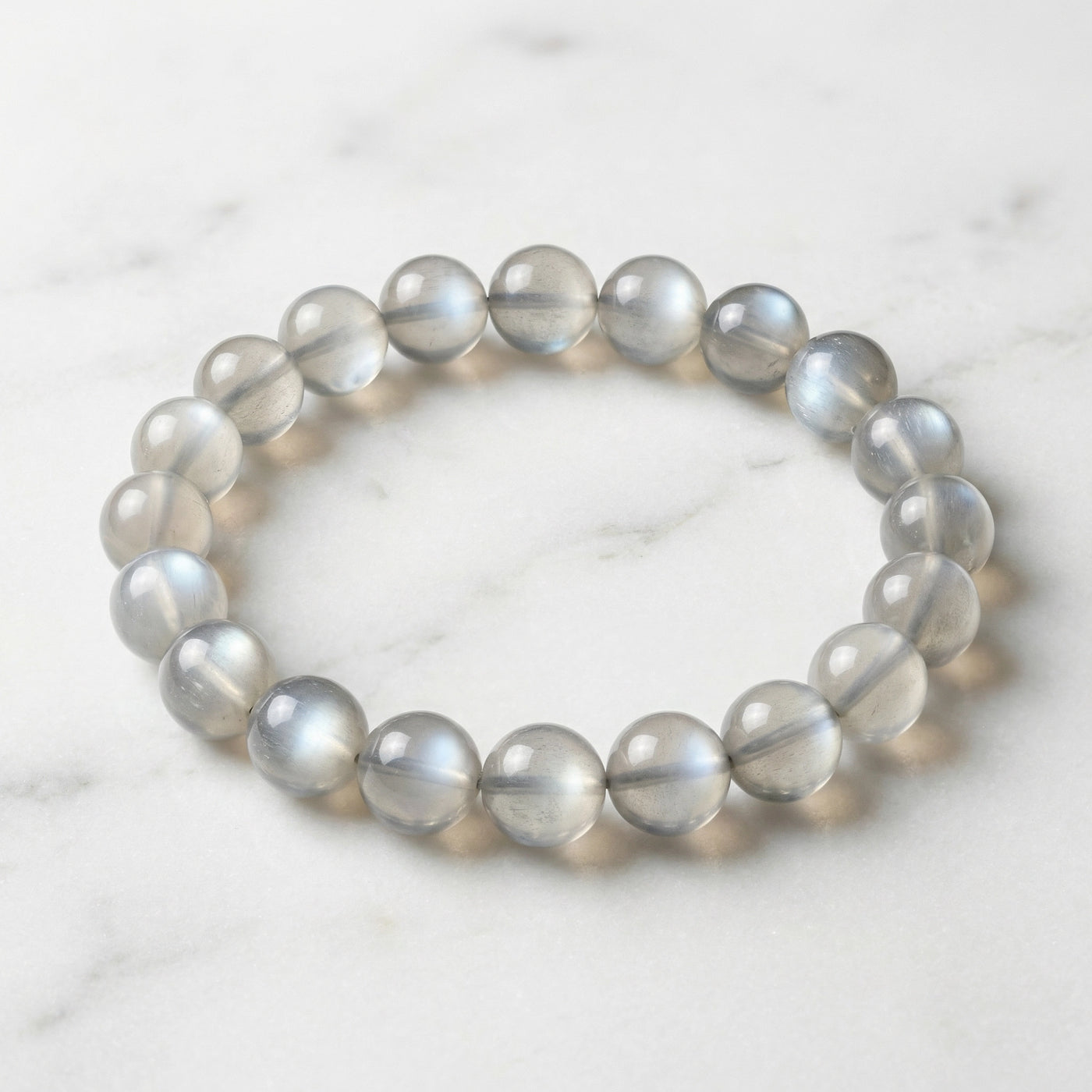 The Silver Adularia | Minimalist Sphere Bracelet