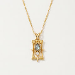 Rose-Cut Labradorite & Pearl Convertible Pendant