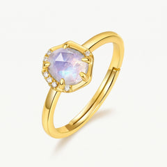 Ethereal Moonstone & Aquamarine Ring