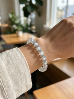 The Silver Adularia | Minimalist Sphere Bracelet