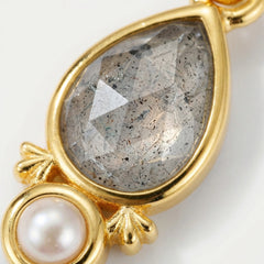 Rose-Cut Labradorite & Pearl Convertible Pendant