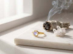 Ethereal Moonstone & Aquamarine Ring