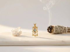 Rose-Cut Labradorite & Pearl Convertible Pendant