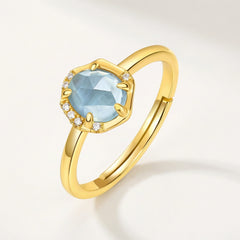 Ethereal Moonstone & Aquamarine Ring