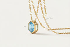 The Azure Hexagon | Natural Sky Blue Topaz & Sterling Silver Artifact | The Archive Collection