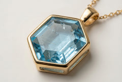 The Azure Hexagon | Natural Sky Blue Topaz & Sterling Silver Artifact | The Archive Collection