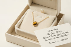 The Solar Matrix | Natural Tiger's Eye & Vermeil Geometric Pendant | The Archive Collection